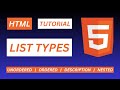 06. HTML Lists Tutorial for Beginners: Unordered, Ordered, Description & Nested Lists Explained!