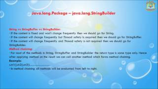 Lesson - 5 : java.lang Package - StringBuilder Class in Java Programming Language