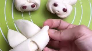 制作小白兔糕点的手法（The method of making small white rabbit cakes）