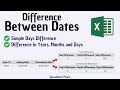 How to Calculate Difference Between Dates in Excel