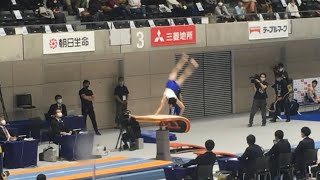 萱和磨　全日本体操選手権2020　跳馬　決勝　14.233