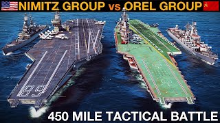 450 Mile Tactical Re-Match: Nimitz Carrier Group vs Orel Group (Naval Battle 147) | Sea Power