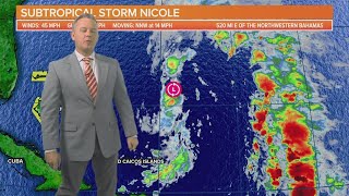 Subtropical Storm Nicole forms, may impact South Carolina
