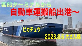 うみ博❗️客船ターミナルから自動車運搬船出港〜　激レア❗️【2023.8.6】