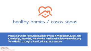 Healthy Homes/Casas Sanas Health Education Program