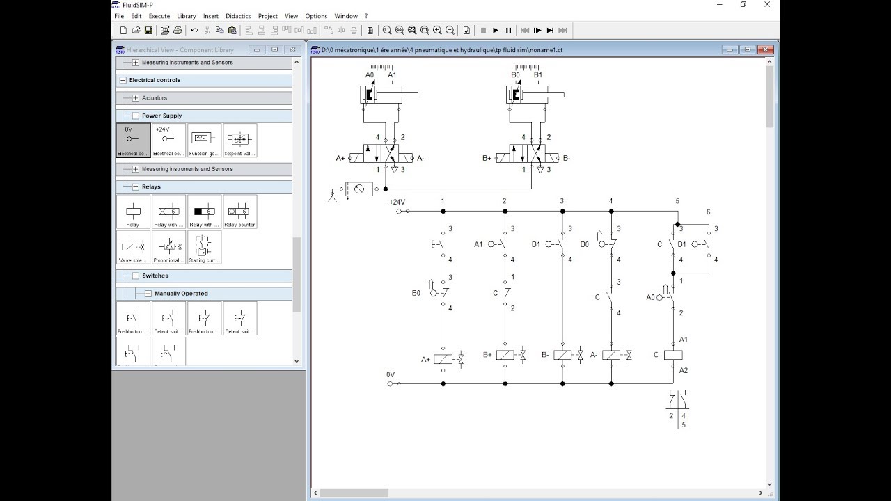 Tp 4 Circuit Pneumatique : Cycle L : A+ B+ B- A- Electropneumatique ...