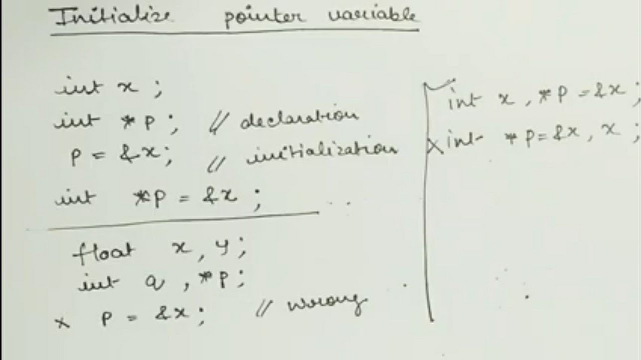 How To Initialize Pointer Variable C Programming Youtube