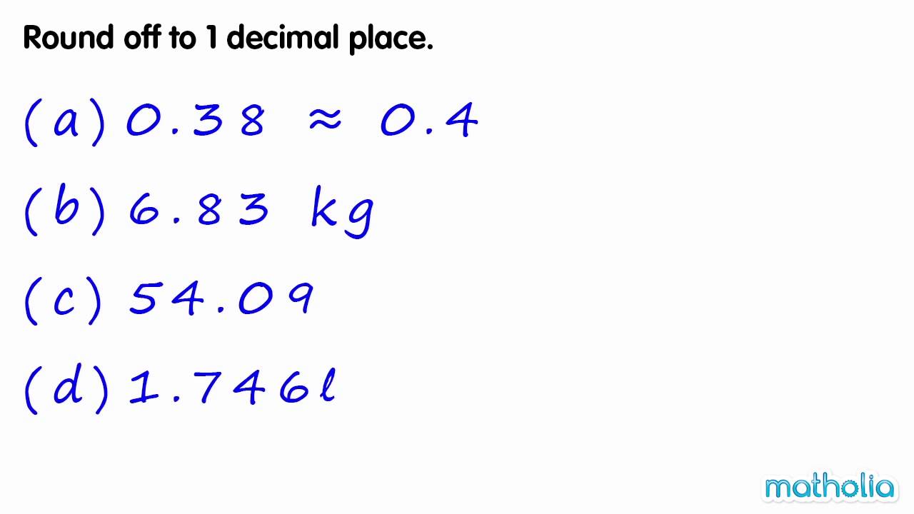 Rounding To 1 Decimal Place