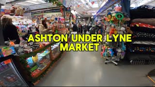 Ashton under LYNE Market Hall - Walking tour on a Saturday -Cheepest shopping market.