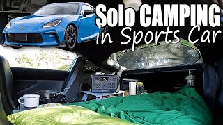 Solo CAMPING in Sports Car! Portable power supply for comfortable travel.｜Relax｜ASMR