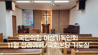 국민의힘 여성기독인회 11월 정례예배/국회의사당 본당 국회기도실/설교자 김청연목사 (광명한새벽별교회 담임)/성경말씀 (사43:19)\