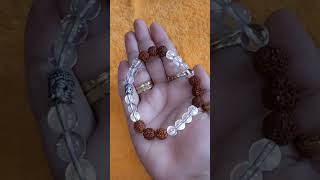 Shiv-Shakti Bracelet🔱5 Mukhi Rudraksh+Clear Quartz (Sphatik) Bracelet for Money, Protection \u0026 Health