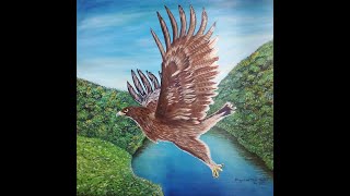 Eagle painting -Realistic Painting a eagle in acrylic- paint bird - Bhagyashree Art- Wildlife art
