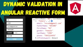 Dynamic validation in Angular Reactive form | Angular Reactive form validation tutorial | NSCODE
