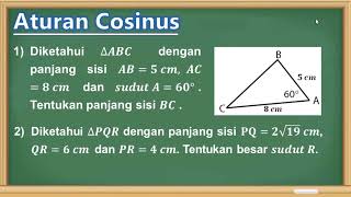 Rumus Aturan Cosinus - Menentukan Panjang Sisi Dan Besar Sudut Pada Segitiga - TRIGONOMETRI