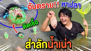 ระวังอันตราย‼️ หาปลา🐟 สำลักน้ำเน่า🤮ติดเชื้อในสมอง💀