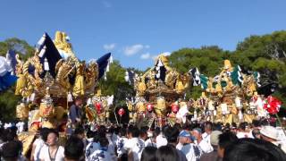 曽根天満宮　宵宮　伊保南部　中筋西　南之町　境内　屋台練り