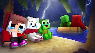 JJ and Mikey Left Carrie and Babies ALONE on the ISLAND in Minecraft - Maizen