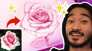 Como Desenhar uma ROSA🌹TÉCNICA INCRÍVEL (6 passos fáceis)