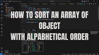 How to sort an array of object with an alphabetical order