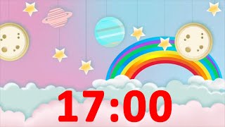 17 Minute Countdown Timer Rainbow 🌈 for Kids with Alarm and Fun Music