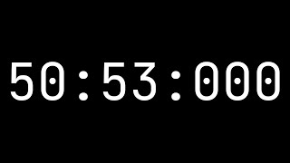 Countdown timer 50 minutes, 53 seconds [50:53:000] - White on black with milliseconds