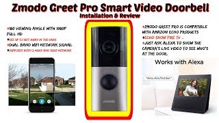 Zmodo Greet Pro 1080p Smart Video Doorbell - Works with Alexa!