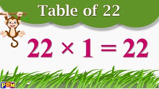 Learn Multiplication Table of 22 x 1 = 22 | 22 Times Tables Practice | Table of 22,Table Twenty Two