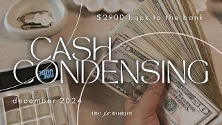 Cash Condensing + Bill Exchange | Dec | $2900 Back in the Bank | Cash Envelopes | Cash Stuffing