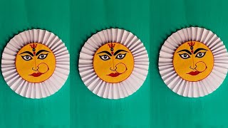 Maa Durga Craft🙏Durga Puja Wall Hanging🌼Navratri Wall Decor🌻Maa Durga Face Craft🌺Diy Maa Durga Craft