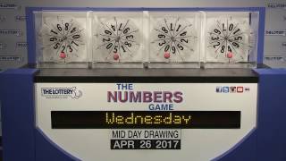 Midday Numbers Game Drawing: Wednesday, April 26, 2017