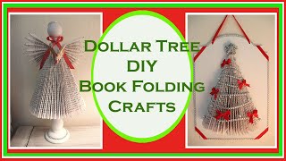 Book Fold Christmas Decor Tree and Angel Dollar Tree DIY - Christmas Decor 2019