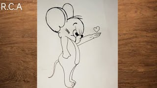 How to draw Jerry the mouse ll How to draw Jerry step by step easy for beginners ll