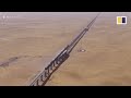 final stretch of railway completed on loop around china’s largest desert