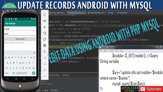 how to update data using android mysql php | how to edit data android mysql simple example