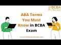 ABA Terms You Must Know for BCBA Exam - Section A