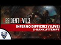 Resident Evil 3 Remake INFERNO difficulty S-Rank -Live Replay (1:15:08)