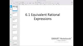 Precalculus 11 Lesson 6.1 Equivalent Rational Expressions