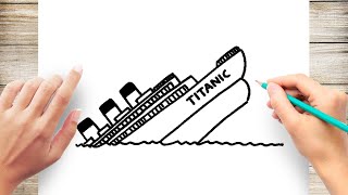 How to Draw The Sinking  Titanic #Titanic #ship