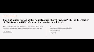 Plasma Concentration of the Neurofilament Light Protein (NFL) is a Biomarker of CNS I... | RTCL.TV