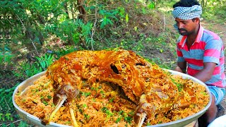 THE MOST DELICIOUS  RECIPE FULL GOAT BIRYANI COOKING By Village MAN