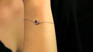 Poppy 18ct Rose Gold Amethyst Bracelet - F252156 - Pravins