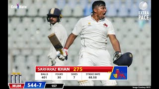 Sarfaraz Khan 275(401) vs Saurashtra | Ranji Trophy 2022 | Mumbai v Saurashtra