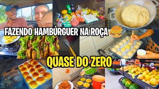 FAZENDO AMBURGUER NA ROÇA QUASE DO ZERO/ FUI A CIDADE FAZER COMPRAS/VLOG