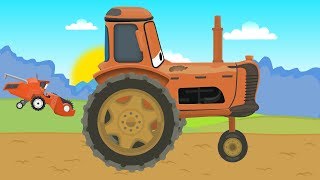 Tractor and Combine Harvester with McQueen | Farm works Tractor and combine harvester