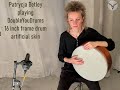 Patrycja Betley playing DoubleYouDrums 16 inch frame drum artificial skin tuning system tar bendir