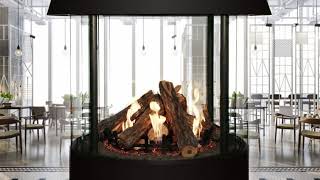 Montigo Round CR430 - Custom Commercial Round Fireplace Feature