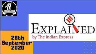26th September 2020 | Gargi Classes Indian Express Explained Analysis