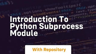 Introduction to python subprocess module