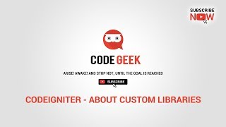 Basic Codeigniter Tutorials - About Custom Libraries